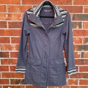 Prana Womens XS Gray Knit Peacoat Utility Sweater